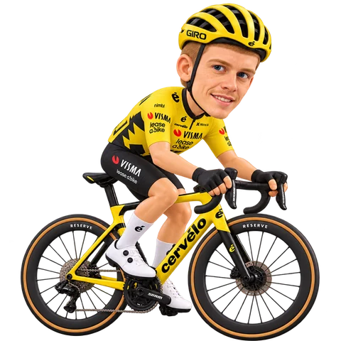 Illustration of Anton Schiffer in Team Visma | Lease a Bike's 2026 team kit