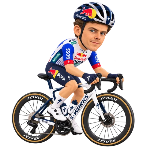 Illustration of Arne Marit in Red Bull–BORA–hansgrohe's 2026 team kit