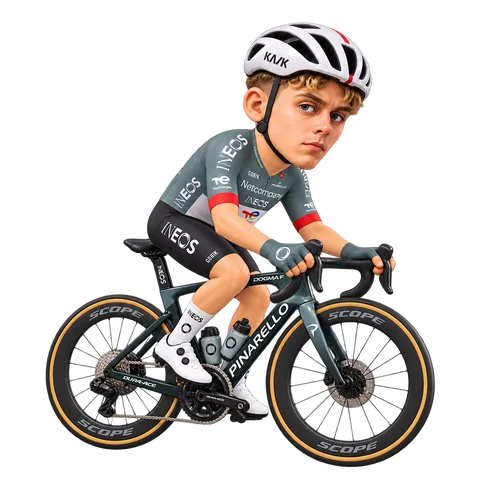 Illustration of Artem Shmidt in Netcompany INEOS's 2026 team kit