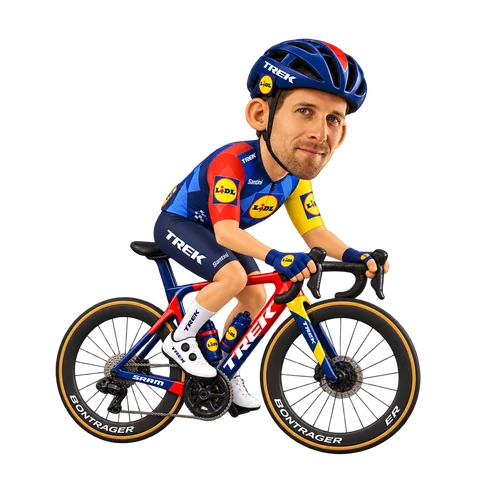 Illustration of Bauke Mollema in Lidl–Trek's 2026 team kit