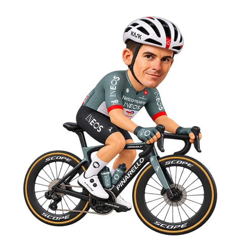 Illustration of Ben Swift in Netcompany INEOS's 2026 team kit