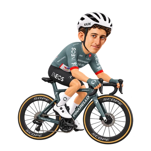 Illustration of Ben Turner in Netcompany INEOS's 2026 team kit