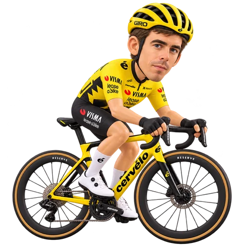 Illustration of Christophe Laporte in Team Visma | Lease a Bike's 2026 team kit