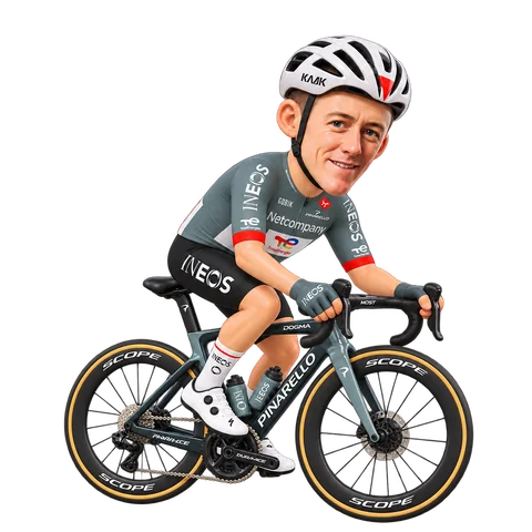 Illustration of Connor Swift in Netcompany INEOS's 2026 team kit