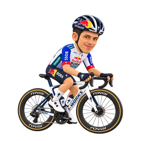 Illustration of Danny van Poppel in Red Bull–BORA–hansgrohe's 2026 team kit
