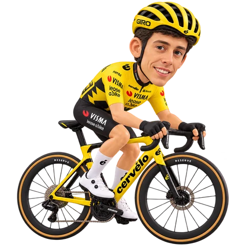 Illustration of Davide Piganzoli in Team Visma | Lease a Bike's 2026 team kit