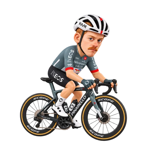 Illustration of Dorian Godon in Netcompany INEOS's 2026 team kit