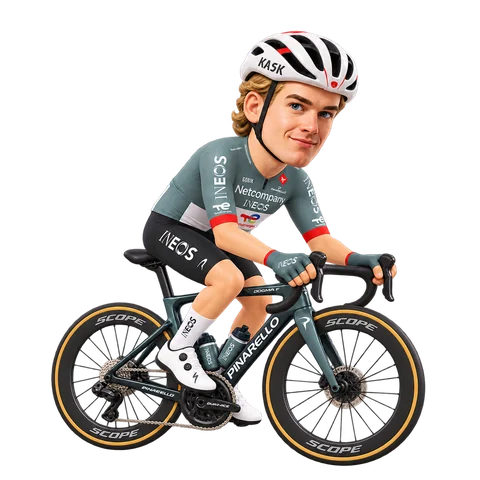 Illustration of Embret Svestad-Bårdseng in Netcompany INEOS's 2026 team kit