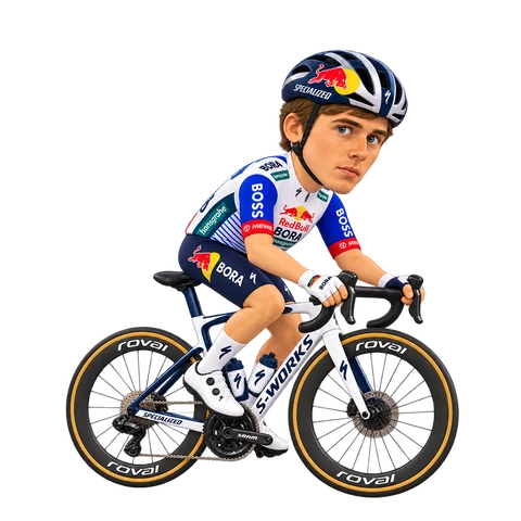 Illustration of Emil Herzog in Red Bull–BORA–hansgrohe's 2026 team kit