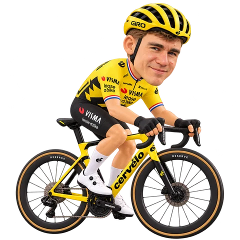 Illustration of Fabio Jakobsen in Team Visma | Lease a Bike's 2026 team kit