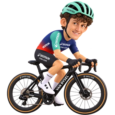 Illustration of Felix Gall in Decathlon CMA CGM's 2026 team kit