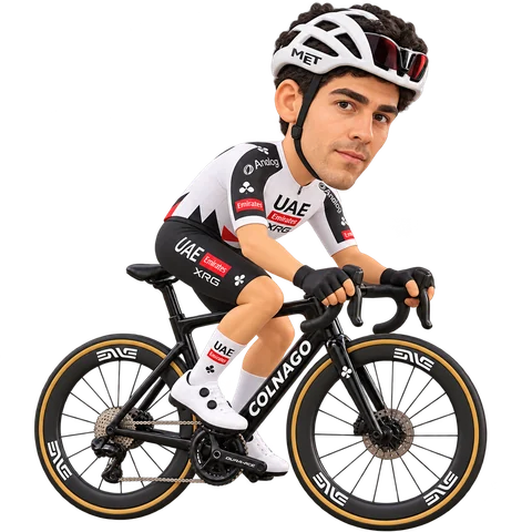 Illustration of Filippo Baroncini in UAE Team Emirates-XRG's 2026 team kit