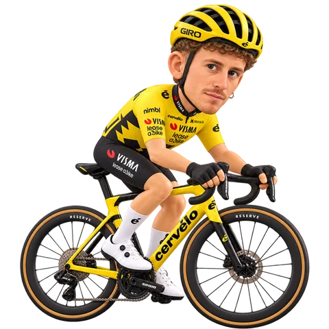 Illustration of Filippo Fiorelli in Team Visma | Lease a Bike's 2026 team kit