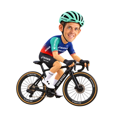 Illustration of Gregor Mühlberger in Decathlon CMA CGM's 2026 team kit
