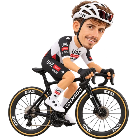 Illustration of Ivo Oliveira in UAE Team Emirates-XRG's 2026 team kit