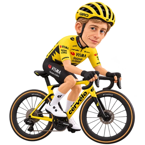 Illustration of Jonas Vingegaard in Team Visma | Lease a Bike's 2026 team kit