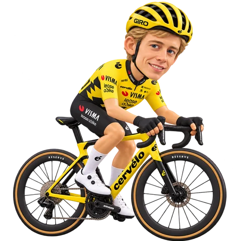 Illustration of Jørgen Nordhagen in Team Visma | Lease a Bike's 2026 team kit