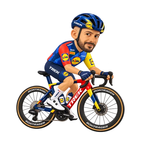 Illustration of Julien Bernard in Lidl–Trek's 2026 team kit