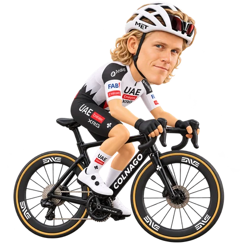 Illustration of Julius Johansen in UAE Team Emirates-XRG's 2026 team kit