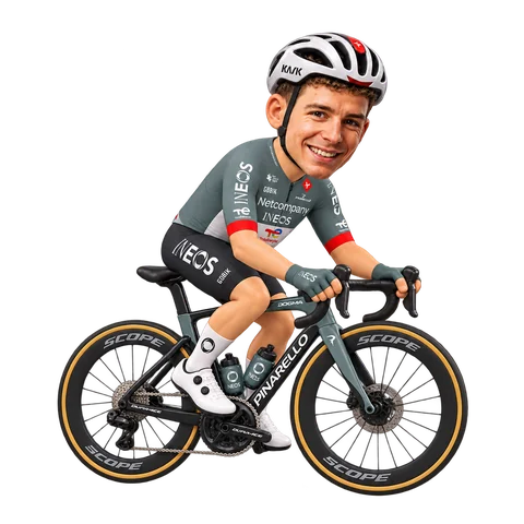 Illustration of Kim Heiduk in Netcompany INEOS's 2026 team kit