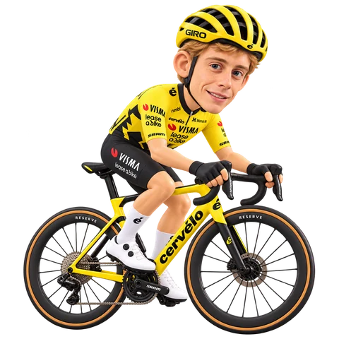 Illustration of Louis Barré in Team Visma | Lease a Bike's 2026 team kit