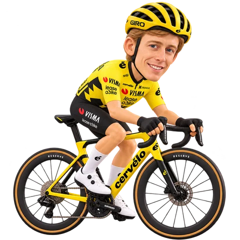 Illustration of Matteo Jorgenson in Team Visma | Lease a Bike's 2026 team kit