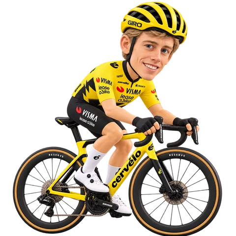 Illustration of Matthew Brennan in Team Visma | Lease a Bike's 2026 team kit
