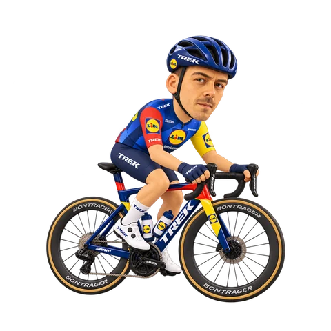 Illustration of Max Walscheid in Lidl–Trek's 2026 team kit
