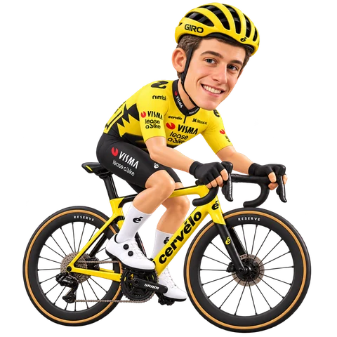 Illustration of Niklas Behrens in Team Visma | Lease a Bike's 2026 team kit