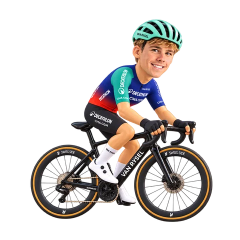 Illustration of Oscar Chamberlain in Decathlon CMA CGM's 2026 team kit