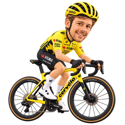 Illustration of Owain Doull in Team Visma | Lease a Bike's 2026 team kit