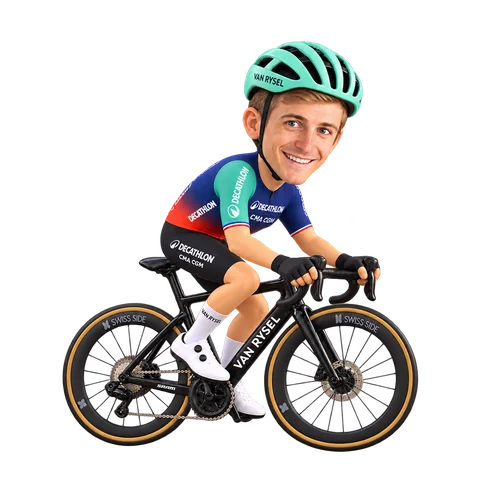 Illustration of Paul Lapeira in Decathlon CMA CGM's 2026 team kit