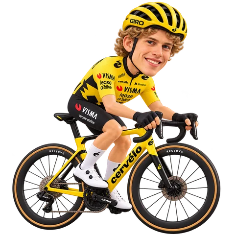 Illustration of Per Strand Hagenes in Team Visma | Lease a Bike's 2026 team kit