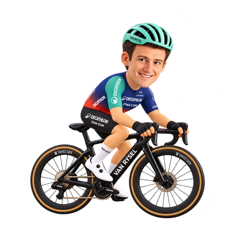 Illustration of Pierre Gautherat in Decathlon CMA CGM's 2026 team kit
