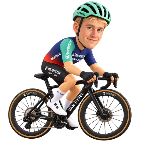 Illustration of Rasmus Søjberg Pedersen in Decathlon CMA CGM's 2026 team kit