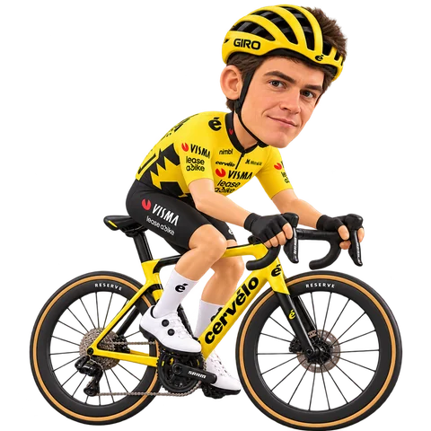 Illustration of Sepp Kuss in Team Visma | Lease a Bike's 2026 team kit