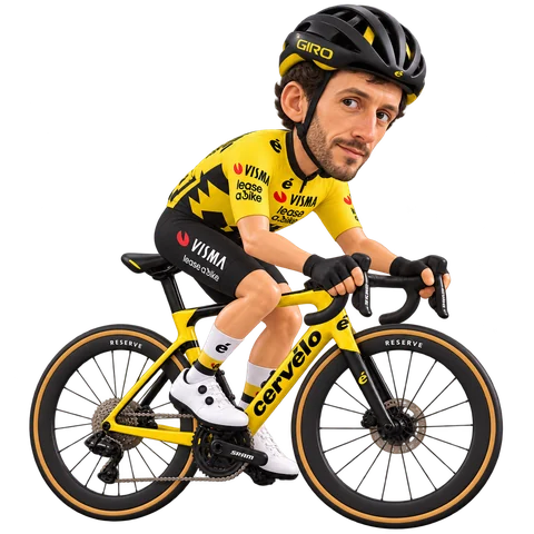Illustration of Simon Yates in Team Visma | Lease a Bike's 2025 team kit