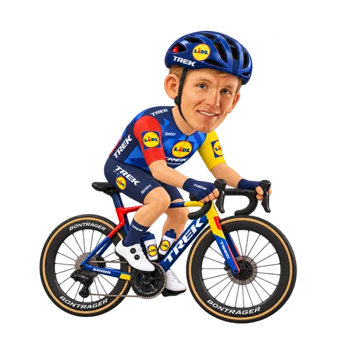Illustration of Søren Kragh Andersen in Lidl–Trek's 2026 team kit