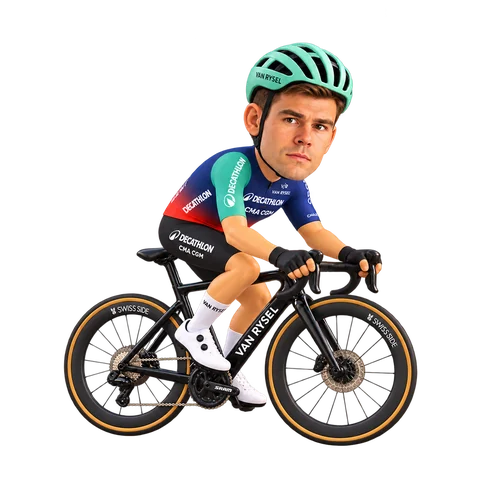 Illustration of Stefan Bissegger in Decathlon CMA CGM's 2026 team kit