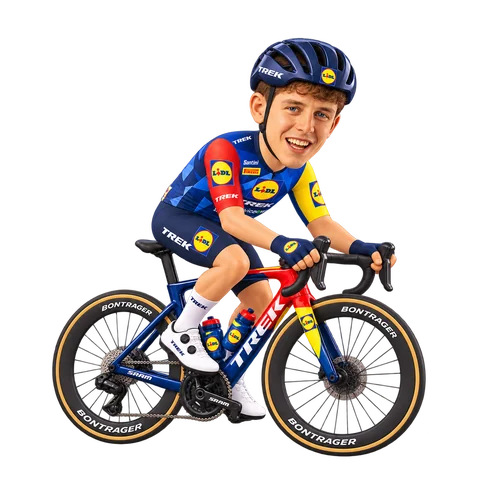 Illustration of Tim Torn Teutenberg in Lidl–Trek's 2026 team kit