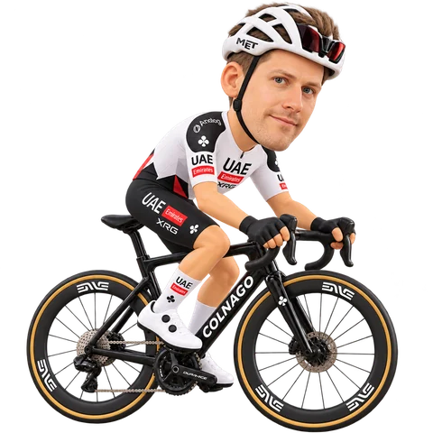 Illustration of Tim Wellens in UAE Team Emirates-XRG's 2026 team kit