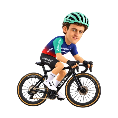 Illustration of Tobias Lund Andresen in Decathlon CMA CGM's 2026 team kit