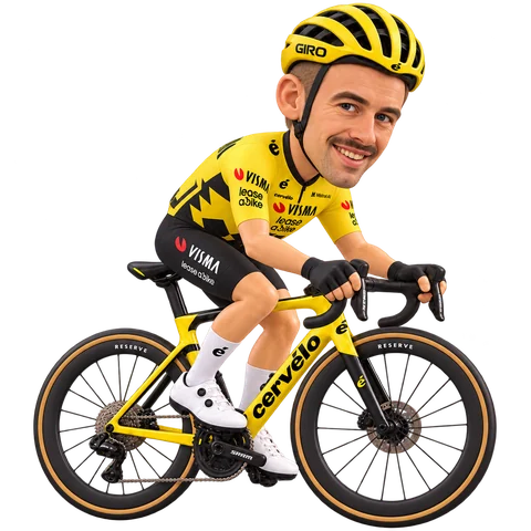 Illustration of Victor Campenaerts in Team Visma | Lease a Bike's 2026 team kit
