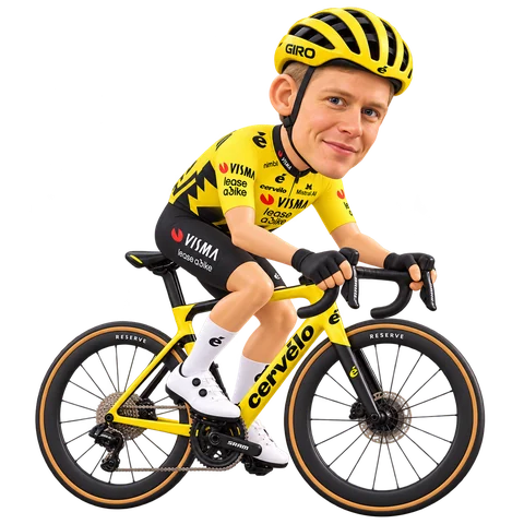 Illustration of Wilco Kelderman in Team Visma | Lease a Bike's 2026 team kit